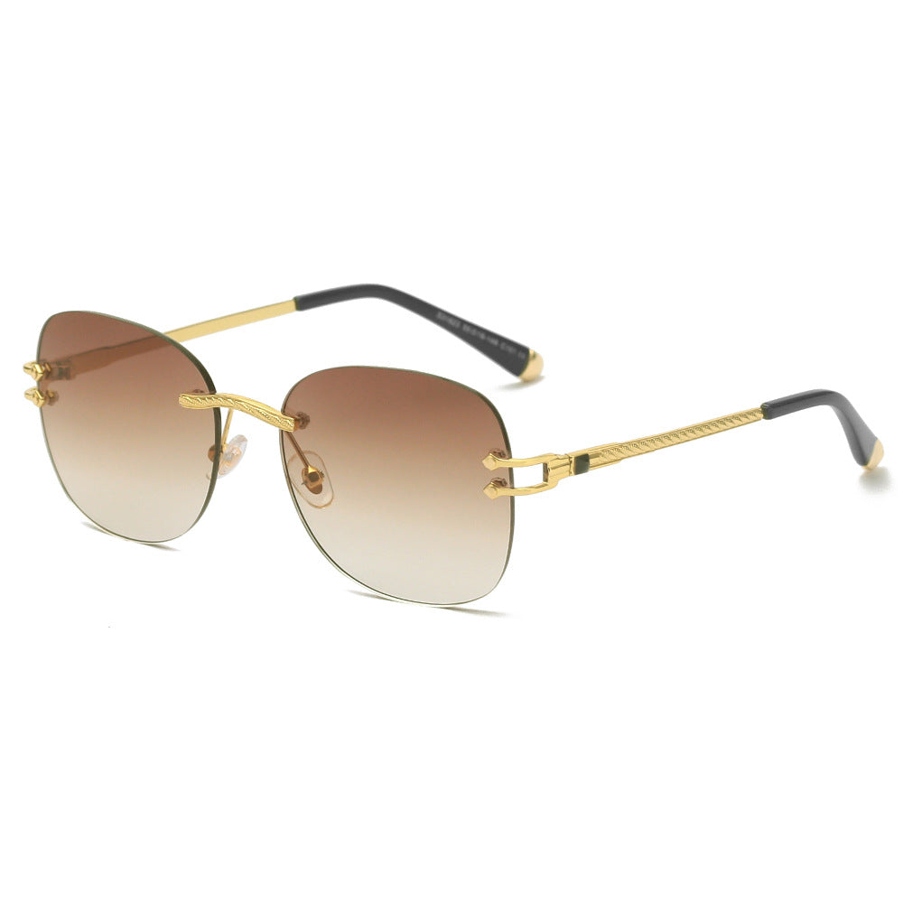 HBK 2022 Fashion Rimless Glasses Frames Luxury Frameless Sun Glasses Sunglass Woman 2021 Rimless Sunglasses Mens