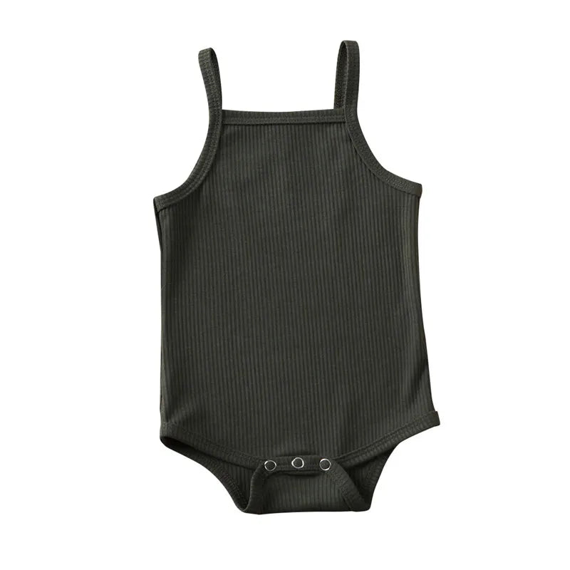 0-18Months Unisex Baby Summer Bodysuit Baby Boy Solid Pink White Green Jumpsuit for Newborn Girls Sleeveless Playsuit Clothes