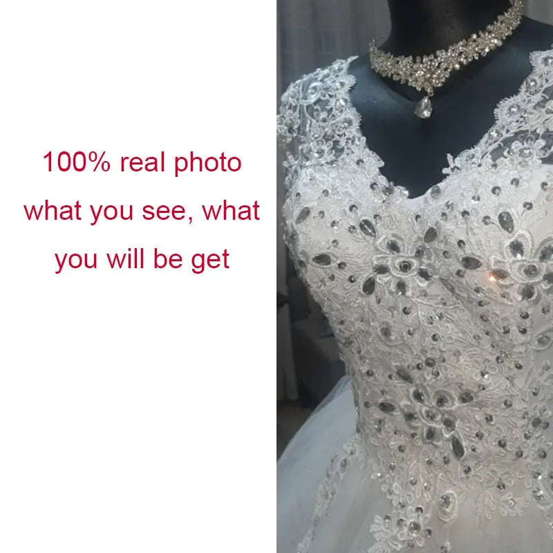 Gryffon Wedding Dress Sexy V-Neck Lace Embroidery Court Train Ball Gown Princess Wedding Dresses Vestido De Noiva Plus Size - My Store