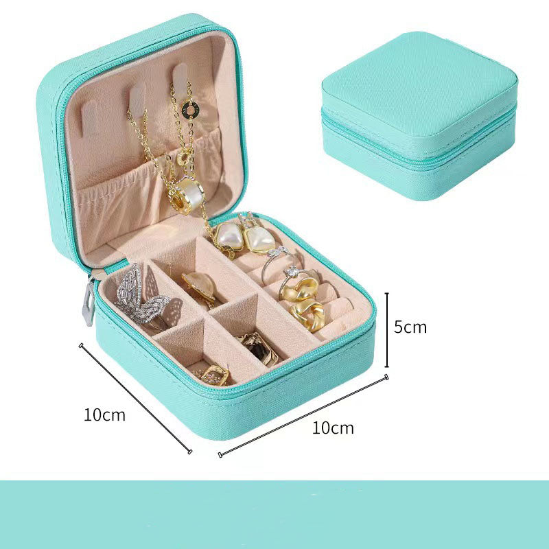 Travel Jewelry Box Ladies Velvet Jewelry Storage Box Zipper Travel Jewelry Organizer