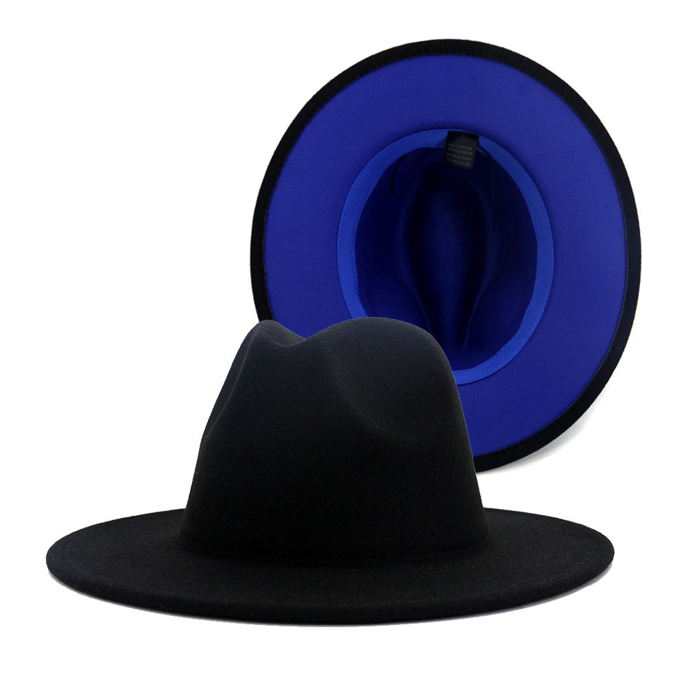 Fedora Hats Women Wholesale Felt Fedora Hats for Men Two Tone Hat Different Color Brim Fedora