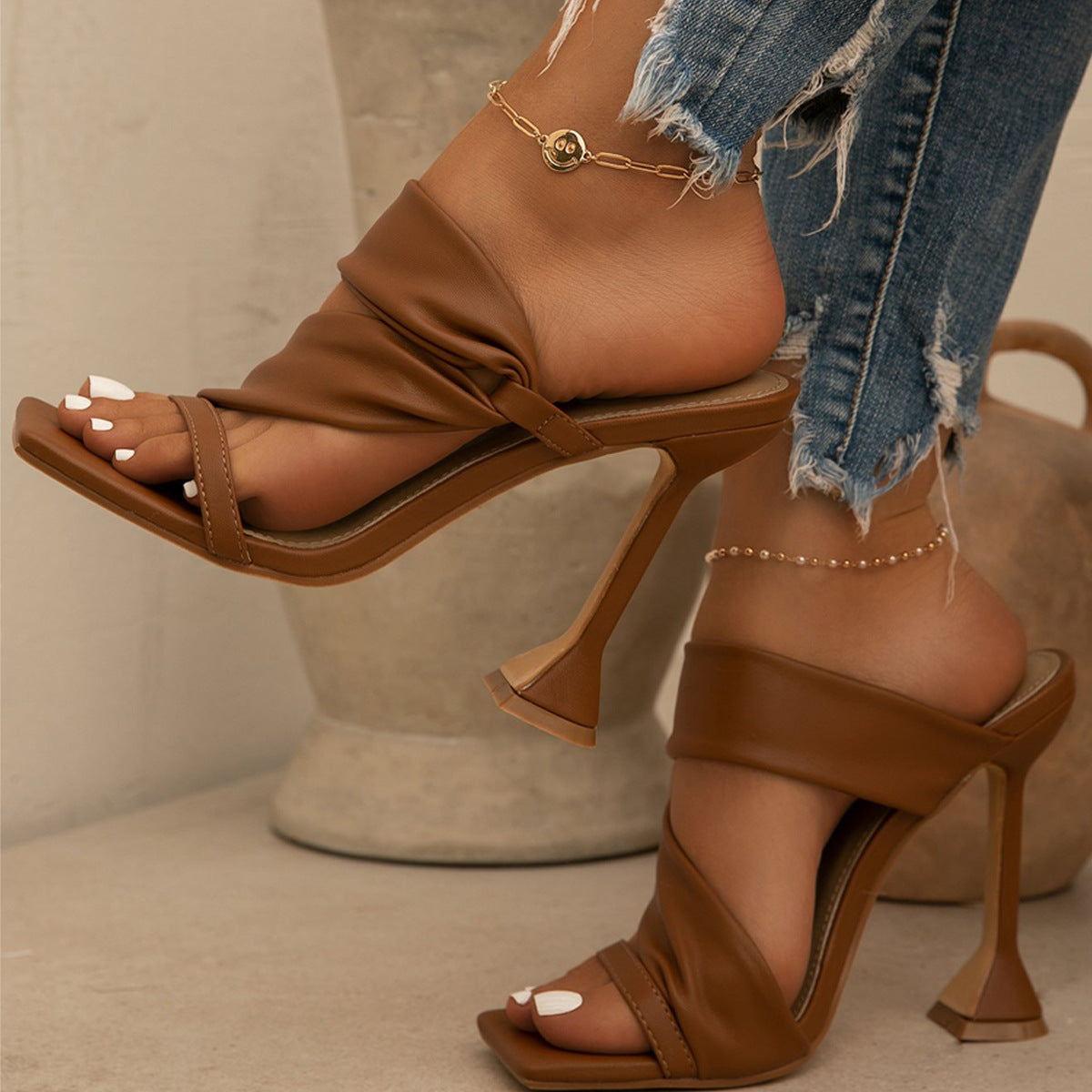 Summer Sexy Lady High Heel Shoes  PU Stiletto Heels Sandals Women's High Heel Shoes