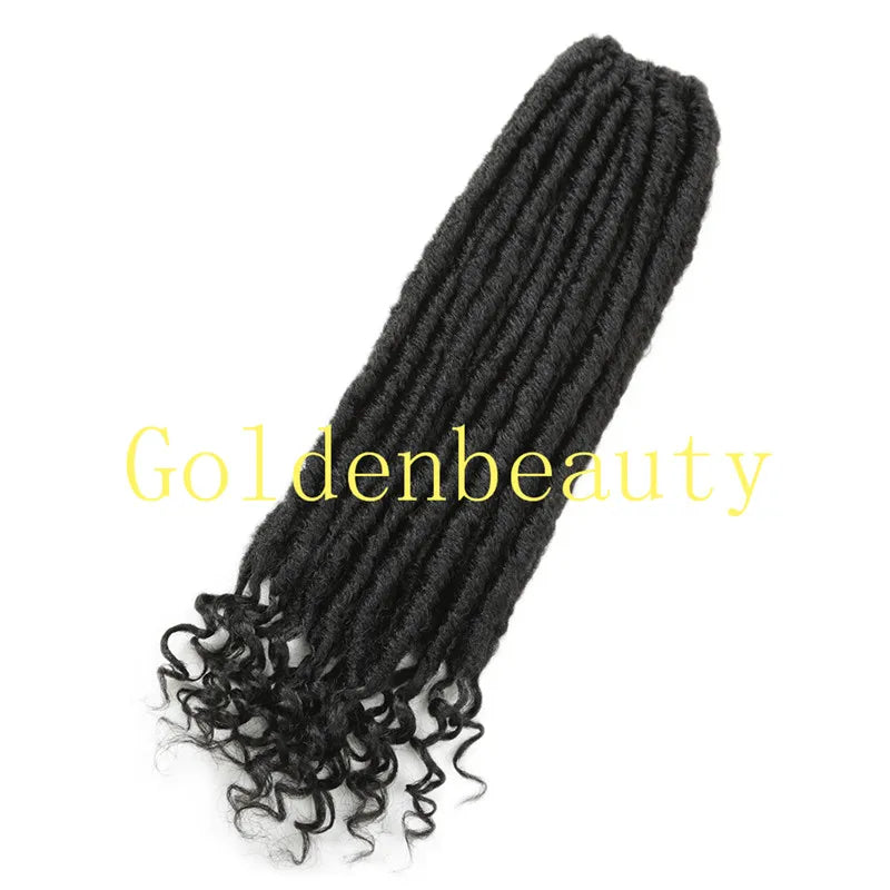 Goddess Locs 20 Inch Crochet Synthetic Hair Extension 24 Strands/Pack Dyed Faux Locs Hair