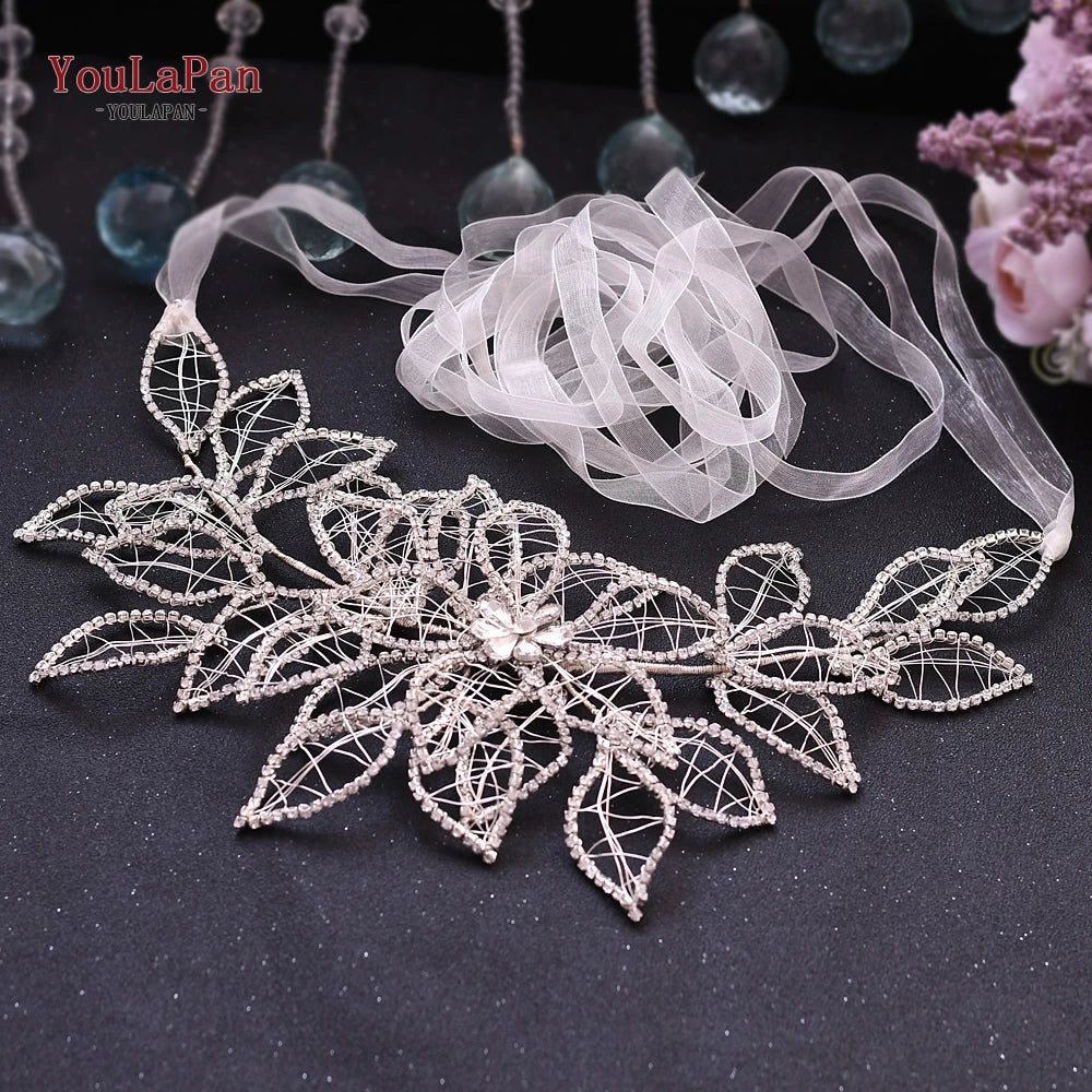 TOPQUEEN Sparkle Belt for Dresses Bridal Rinestone Belt Silver Crystal Belt Wedding Belts for Wedding Dresses Belt SH256-S