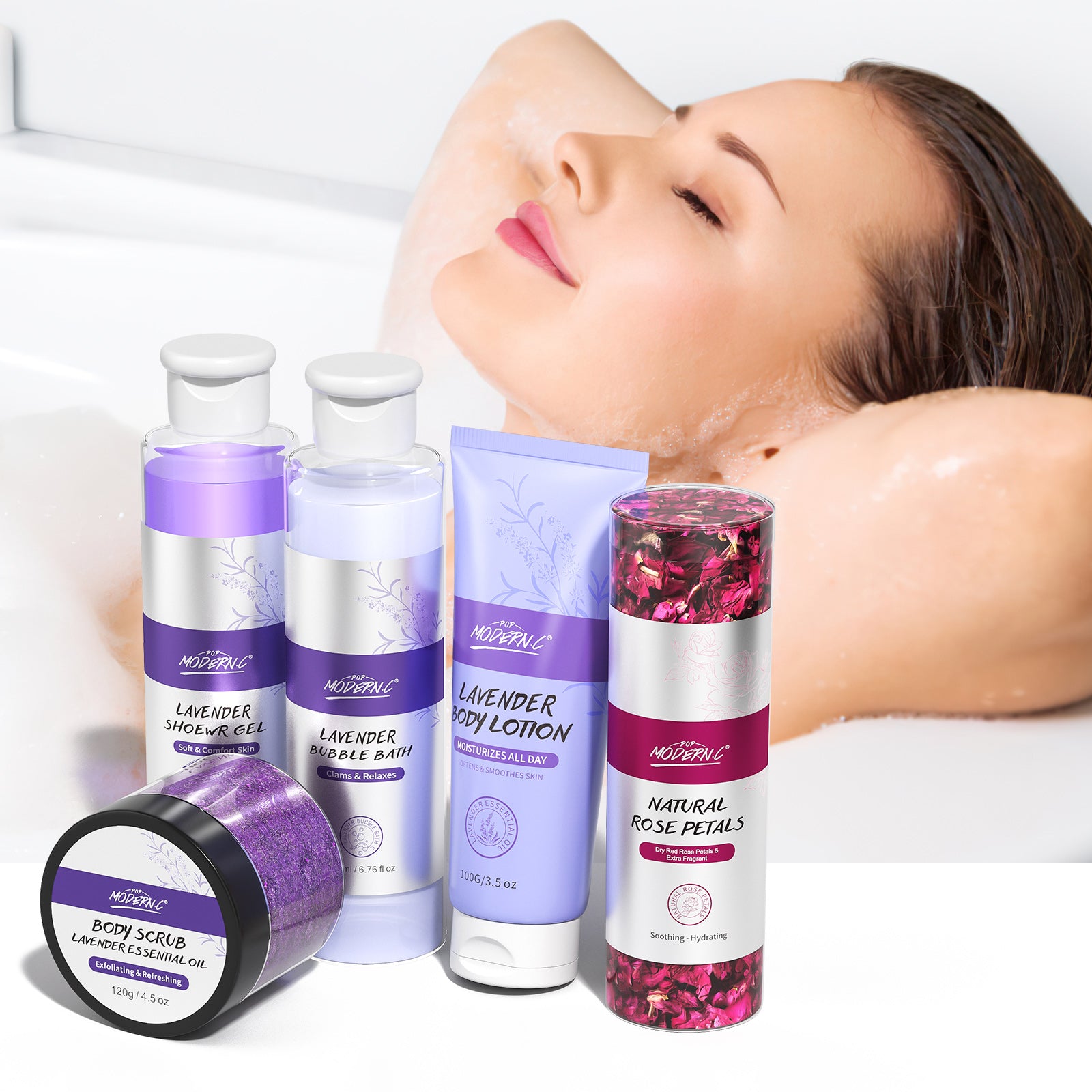 Wholesale Lavender Blossom Christmas Shower Gel Spa Bath Gift Set Spa Gift Basket for Women