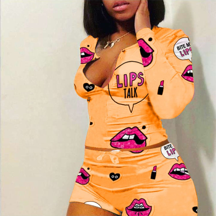 Hot Sale Sexy Lady Summer Sleepwear Pajamas Custom Short Pajamas Women Two Pieces Pajamas