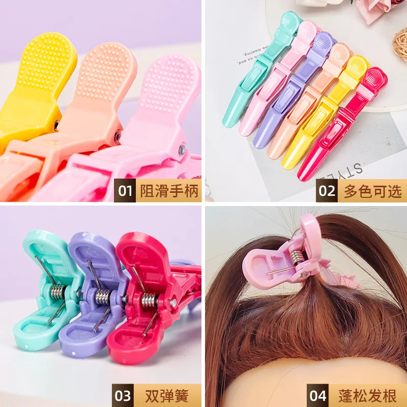 6Pcs Colorful Alligator Hair Clips Clamps Hairdressing Professional Salon Hair Grip Crocodile Hairpins Hair Barber Accessories