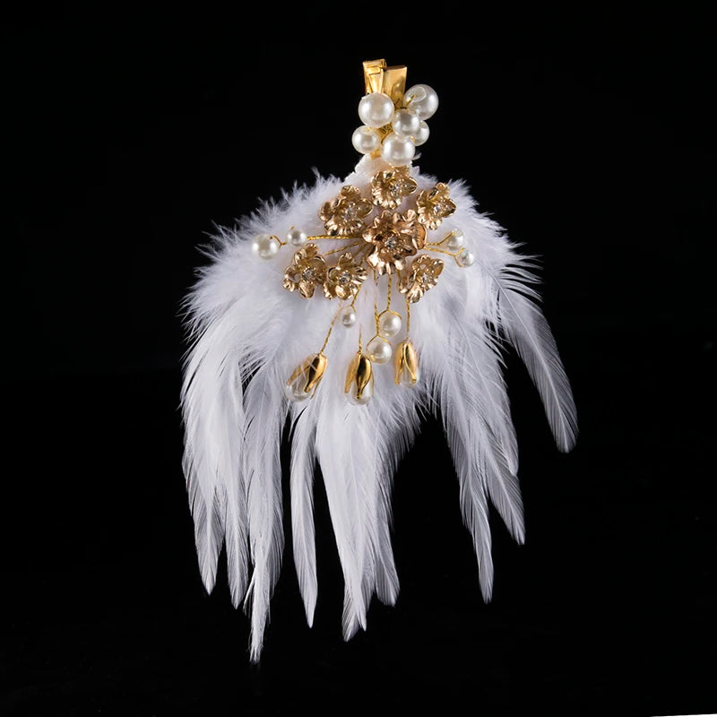 Elegant Bridal Wedding Hair Accessories Crystal Pearl Flower Girl Headband Ribbon Headpiece Hair Jewelry Accessories