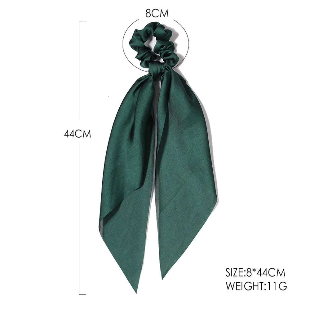 New Fashion Print Bow Scrunchies Hair Ribbon for Women Elastic Hair Band Girls Horsetail Hair Ties Hair Accessories