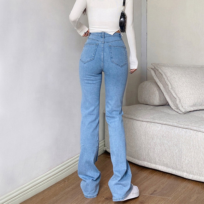 Women Straight Baggy Mom Jeans  Oversize Aesthetic Flooding Jean Denim Pants Woman Stacked Stretch Trending Boyfriend Jeans