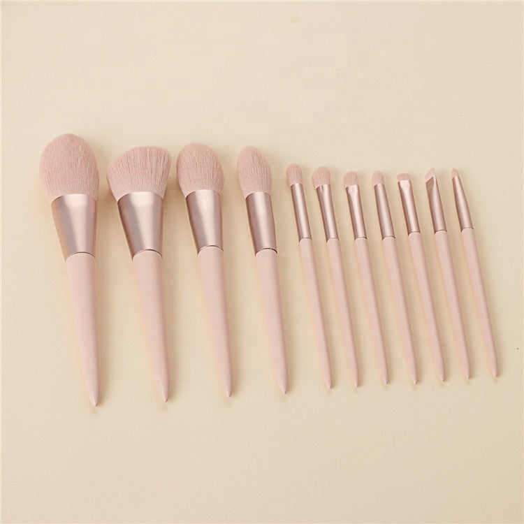 OEM ODM Low MOQ 11 Pcs Pink Custom Logo Makeup Brushes Set Makeup Tools Private Label - My Store