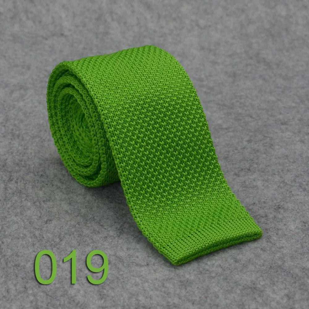 Wholesale Cheap Casual Black Knit Tie Cheap Silk Knitted Ties Men Plain Solid Men's Knit Ties