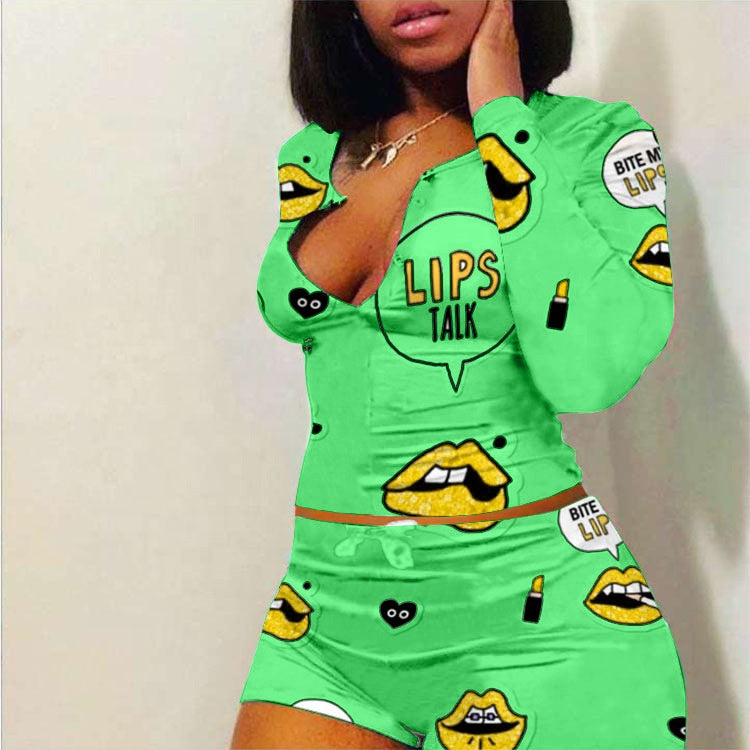 Hot Sale Sexy Lady Summer Sleepwear Pajamas Custom Short Pajamas Women Two Pieces Pajamas