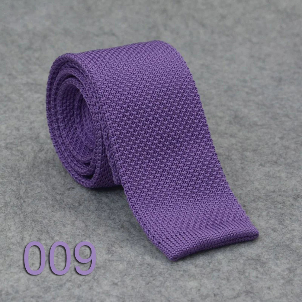 Wholesale Cheap Casual Black Knit Tie Cheap Silk Knitted Ties Men Plain Solid Men's Knit Ties