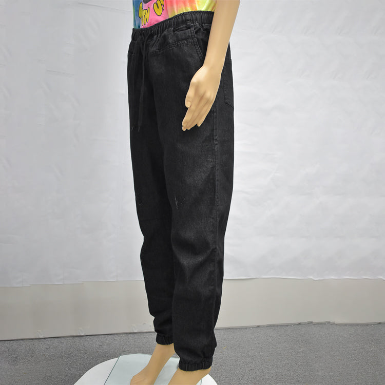 Men Jeans Mid Waist Skinny Fit Hot Summer Jean Shorts Denim Long Pants Men Jeans Fashion Pants