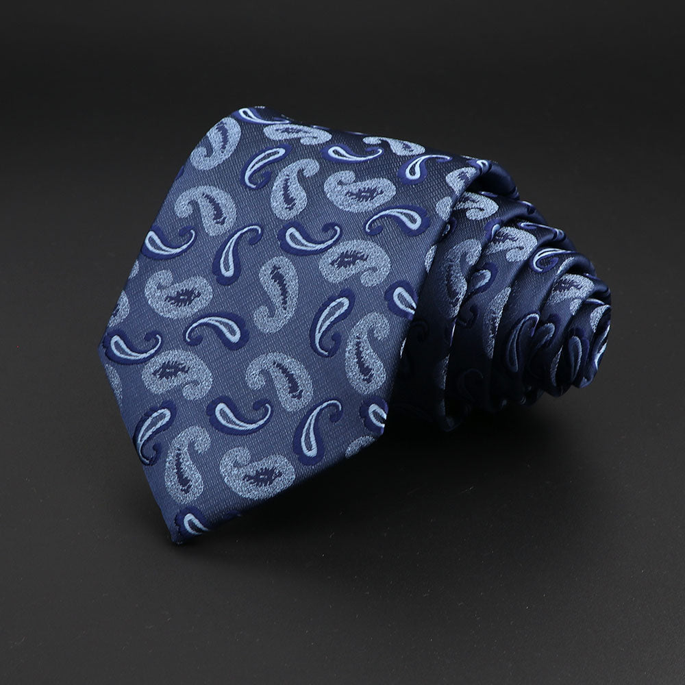 Men's Fashion Neckties Classic Stripe Red Navy Blue Business Formal Wedding Ties Jacquard Woven Solid Tie Polka Dots Neck Ties