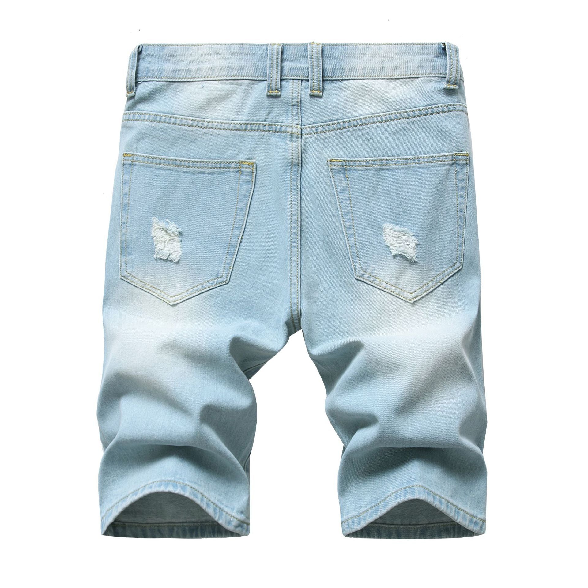 High Quality Ripped Denim Short Jean Men's Shorts Man Jeans Shorts