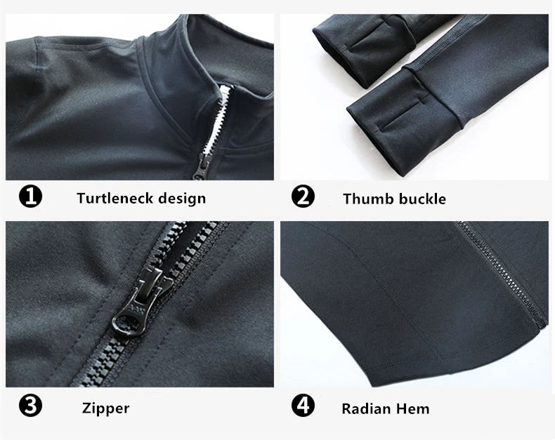 New Quick Dry Women Yoga Shirt Workout Activewear Tops Cardigan Long Sleeve Gym Fitness Jacket Running Sports Jerseys Sportswear