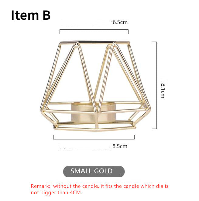 Small Size Wedding Decorative Gold Single Candlestick Hanukkah Candles Lanterns Decorative Candle Jar Unique Candle Vessel