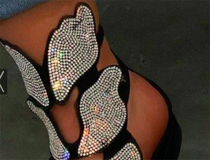 Fashion Women Summer Rhinestone Bowknot Sandal Hollow Flat Open Toe Women's Roman Sandals