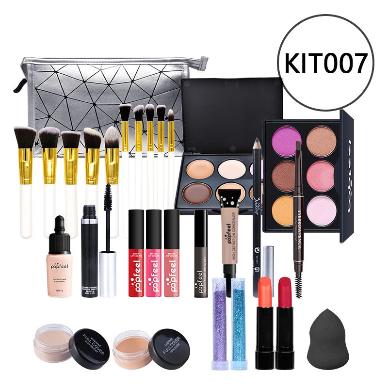 20 Styles Makeup Set Eyeshadow Lipstick Eyebrow Pencil Lip Gloss Makeup Brush Powder Nail Polish With Makeup Bag Cosmetics Kit - My Store