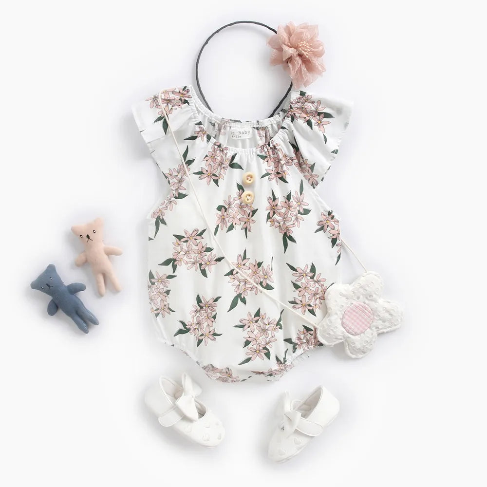 Sanlutoz Summer Cotton Baby Girl Bodysuit Printing Newborn Baby Clothes Princess Baby Girls Clothing Cute