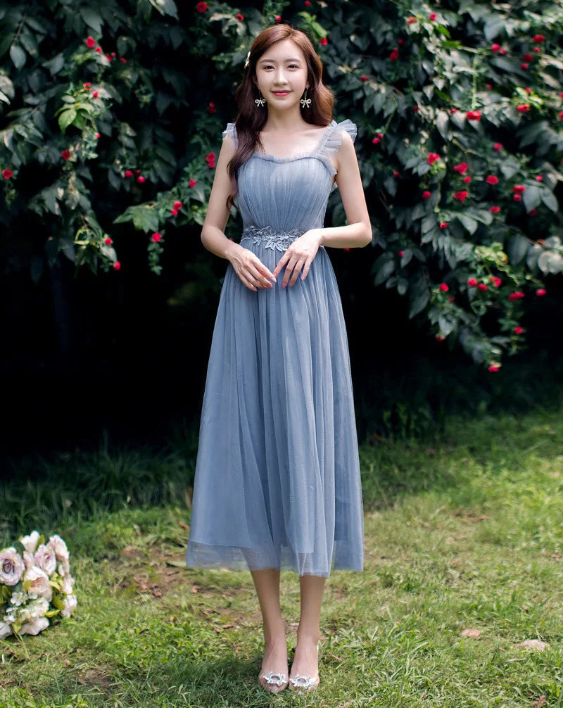 2022 Fashion Wedding Elegant Ruffles Lace Dress Formal Evening Party Dress Spaghetti Strap Long Bridesmaid Dresses - My Store