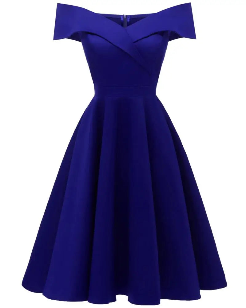 Women Fashion Birthday Wedding Dress Elegant Formal Banquet Ball Off Shoulder Evening Dresses High Low Red Party Dresses Vintage - My Store