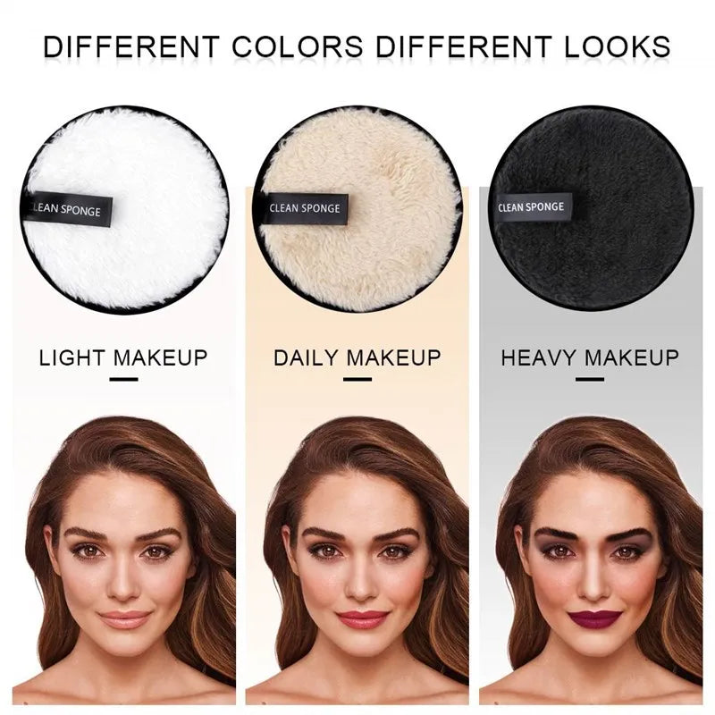 HMU Three Material and Size Microfiber Washable Makeup Remover Cleansing Pads Private Label Cotton Reusable Makeup Removing Pads - My Store