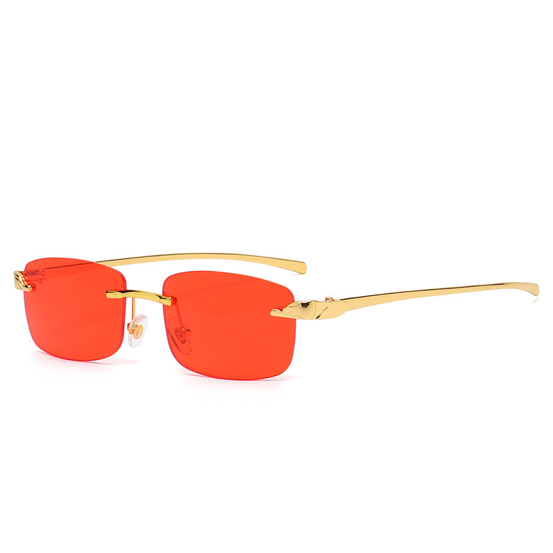 Wholesale Men Fashion Sunglasses Metal Sun Glasses Cheetah Designer Glasses Rimless Lens Vasos Multicolor Sunglass Shades