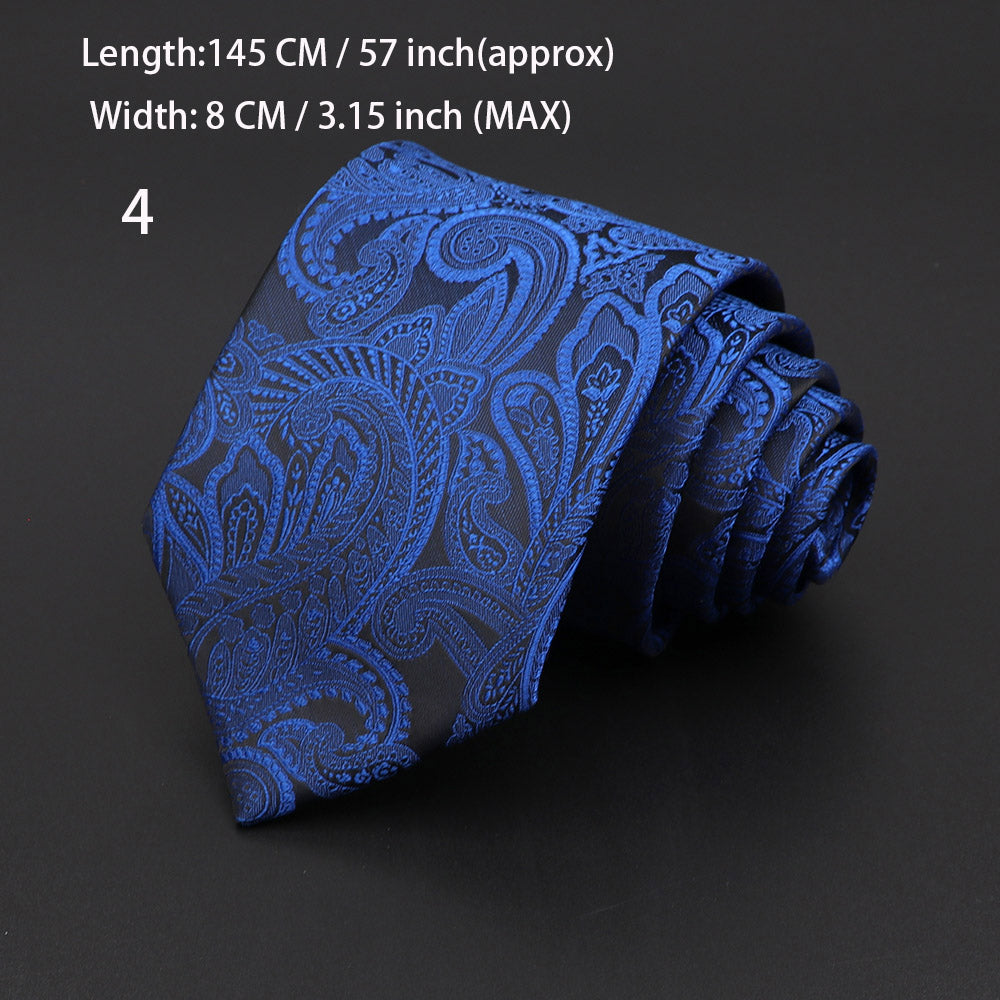 Fashion Neckties Classic Men's Stripe Necktie Royal Blue Wedding Ties Jacquard Woven Silk Men Solid Tie Polka Dots Neck Ties