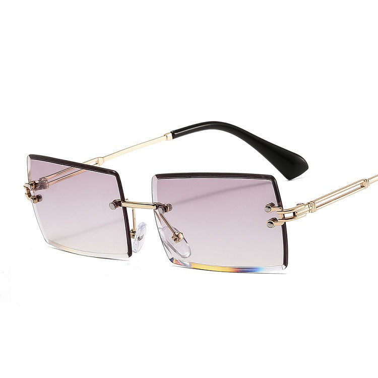 Fashionable Square Sunglasses Vintage Rimless Sunglasses 2022 Women  Custom  2022 Sunglasses