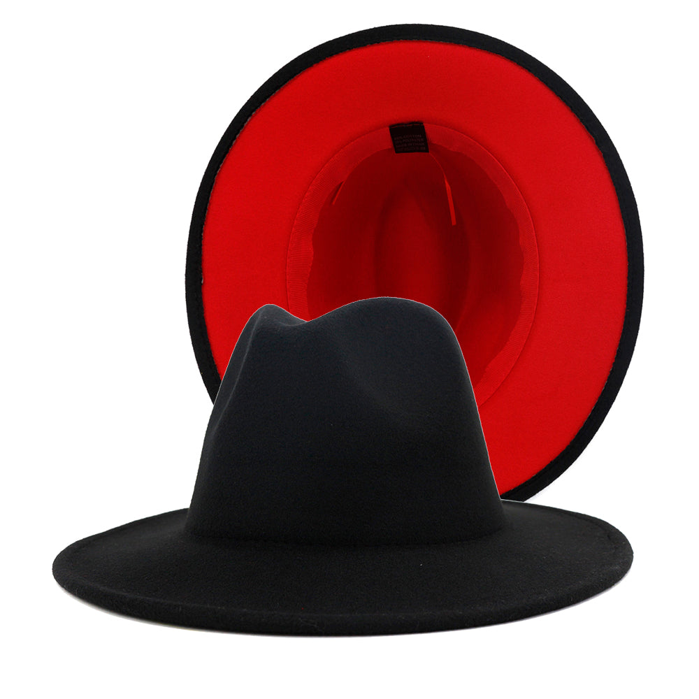 Fedora Hats Women Wholesale Felt Fedora Hats for Men Two Tone Hat Different Color Brim Fedora