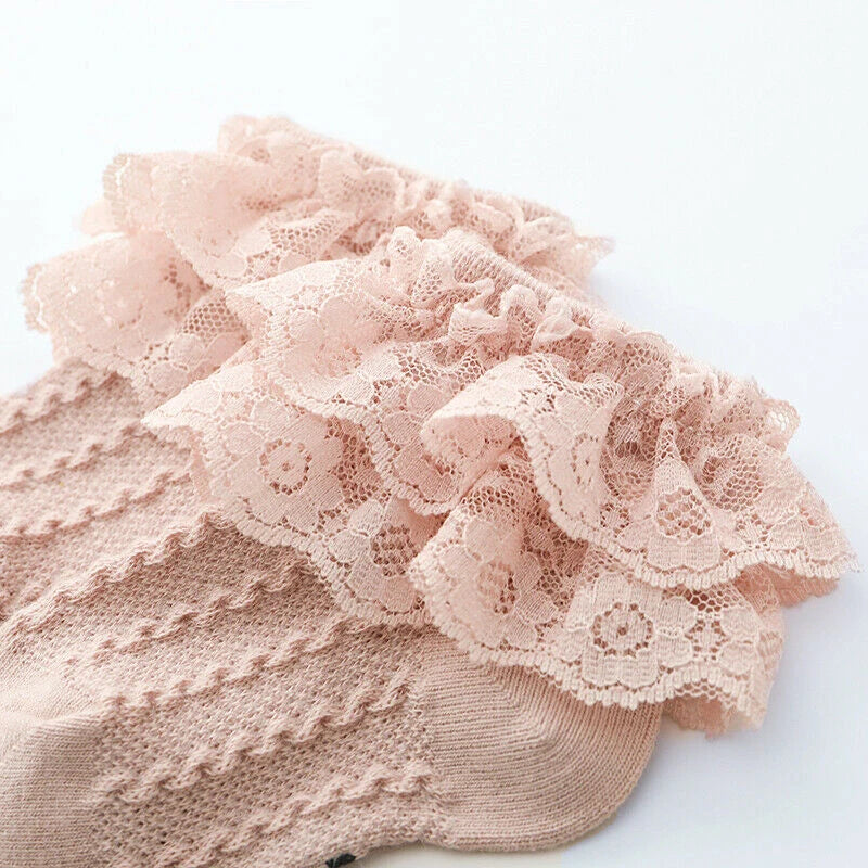 Wholesale Baby Lace Ruffle Socks Newborn Cotton Baby Girls Sock Cute Toddler Socks Princess Style Baby Accessories