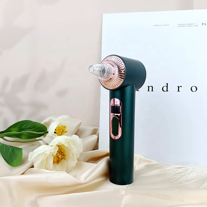 Rechargeable Personal Skin Care 3 LED Light Therapy Hot Cold Compress 6 Suction Heads Vacuum Blackhead Remover