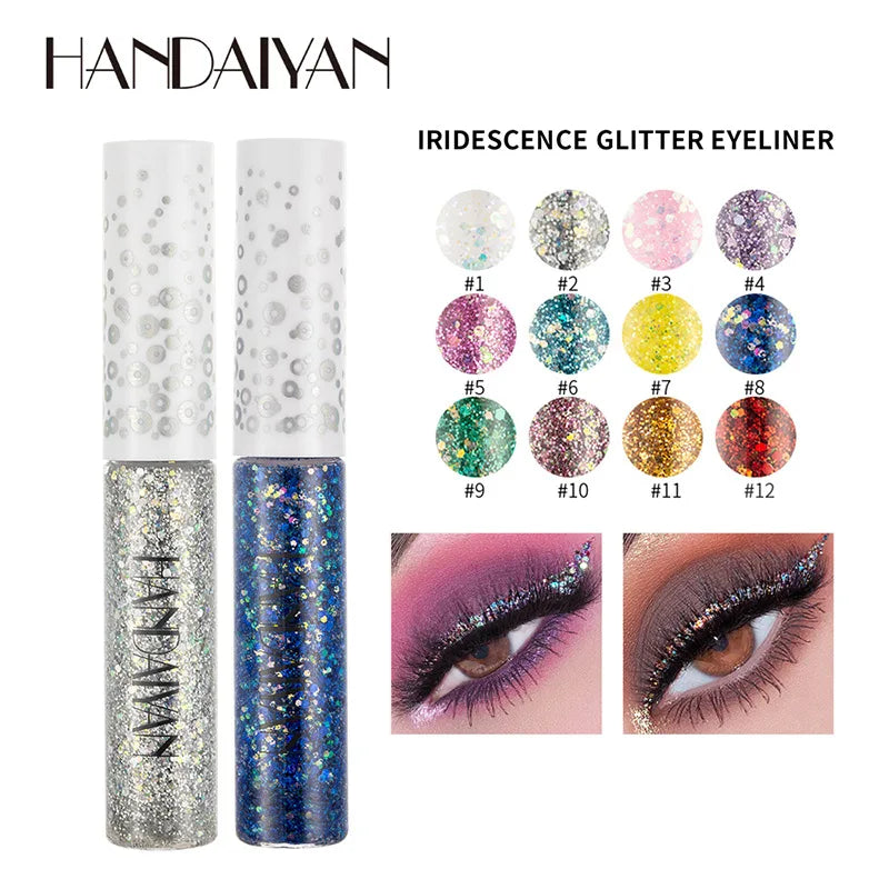 New 12 Colors Diamond Glitter Liquid Eyeliner Durable Waterproof Makeup Shimmer and Shine Eye Pencil Makeup Beauty Tools - My Store
