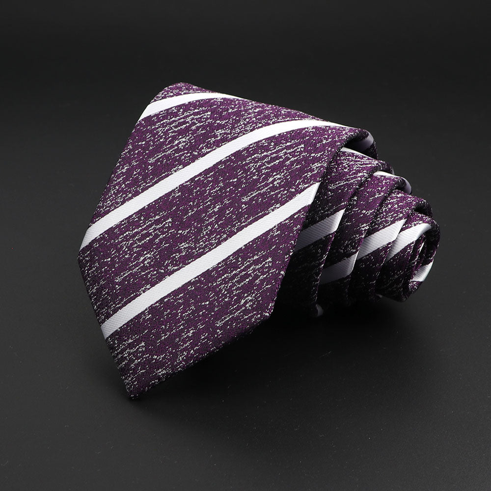 Men's Fashion Neckties Classic Stripe Red Navy Blue Business Formal Wedding Ties Jacquard Woven Solid Tie Polka Dots Neck Ties