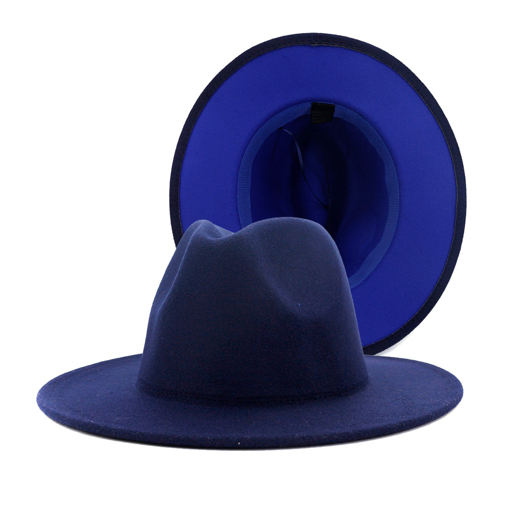 Fedora Hats Women Wholesale Felt Fedora Hats for Men Two Tone Hat Different Color Brim Fedora