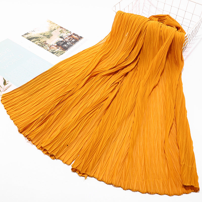 Inner Hijab Under Scarf Long Dubai Pleated Chiffon Hijabs Scarfs 2020 Scarves Muslim