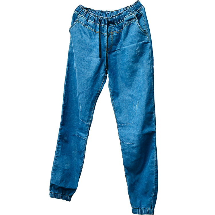 Men Jeans Mid Waist Skinny Fit Hot Summer Jean Shorts Denim Long Pants Men Jeans Fashion Pants