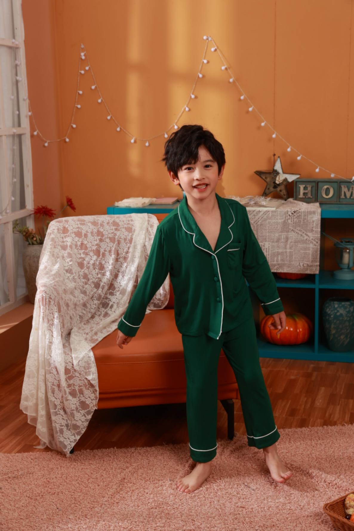 Custom Family Pajamas New  Pajamas Set Headband Silk Ladies Christmas Pajamas Kids