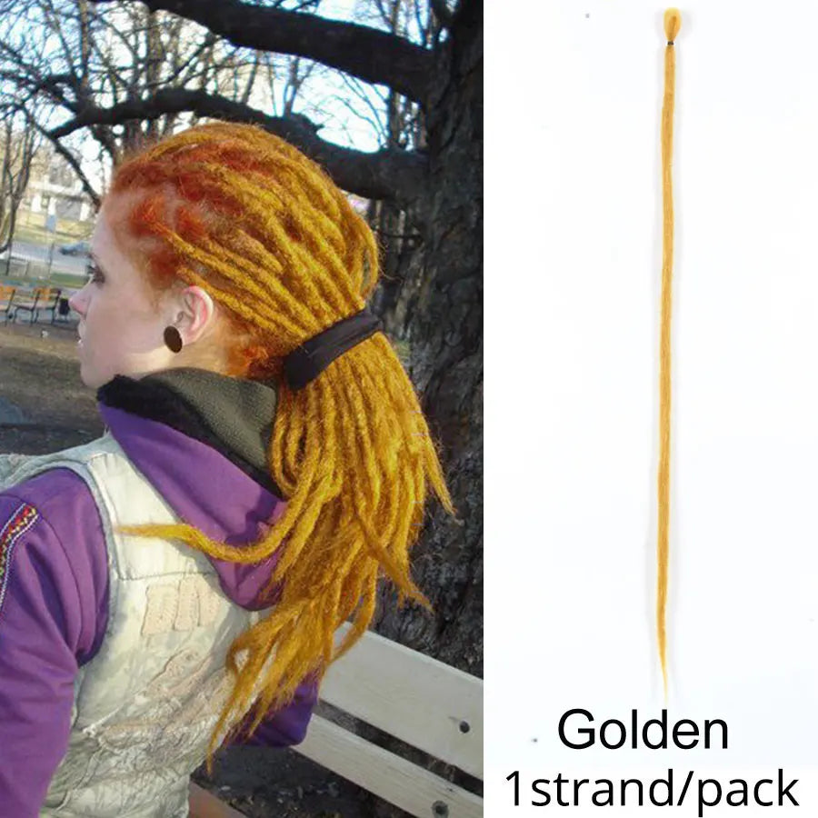 5 Strands Reggae Synthetic 20 36inch Handmade Dreadlocks Hair Extensions Faux Locks Crochet Hair Braid Hairpiece for Women/Men