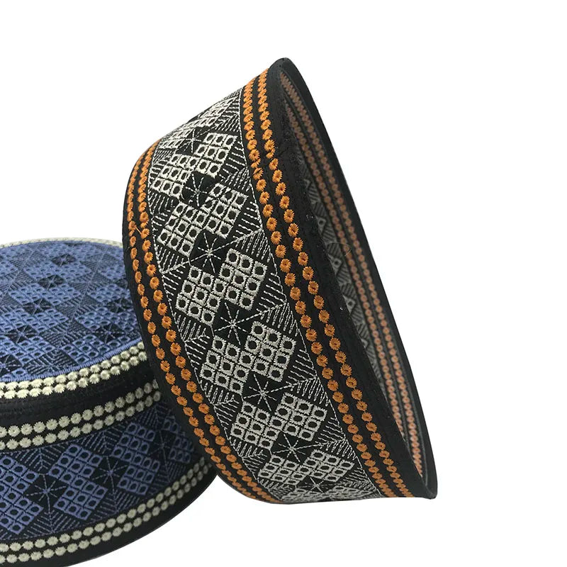 New Prayer Hats Cotton Embroidery Islamism Muslim Hat Islam Arabic India Jewish Hat Saudi Arabia Hats for Men Headscarf Clothing