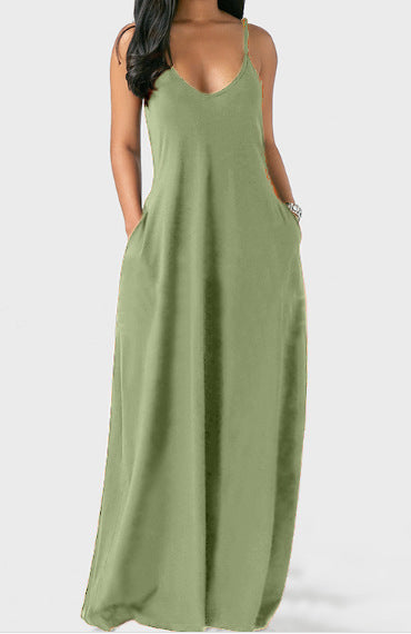 Summer Fashion Maxi Dress Women Suspender Women Dresses Summer Ladies Dresses Women Beach