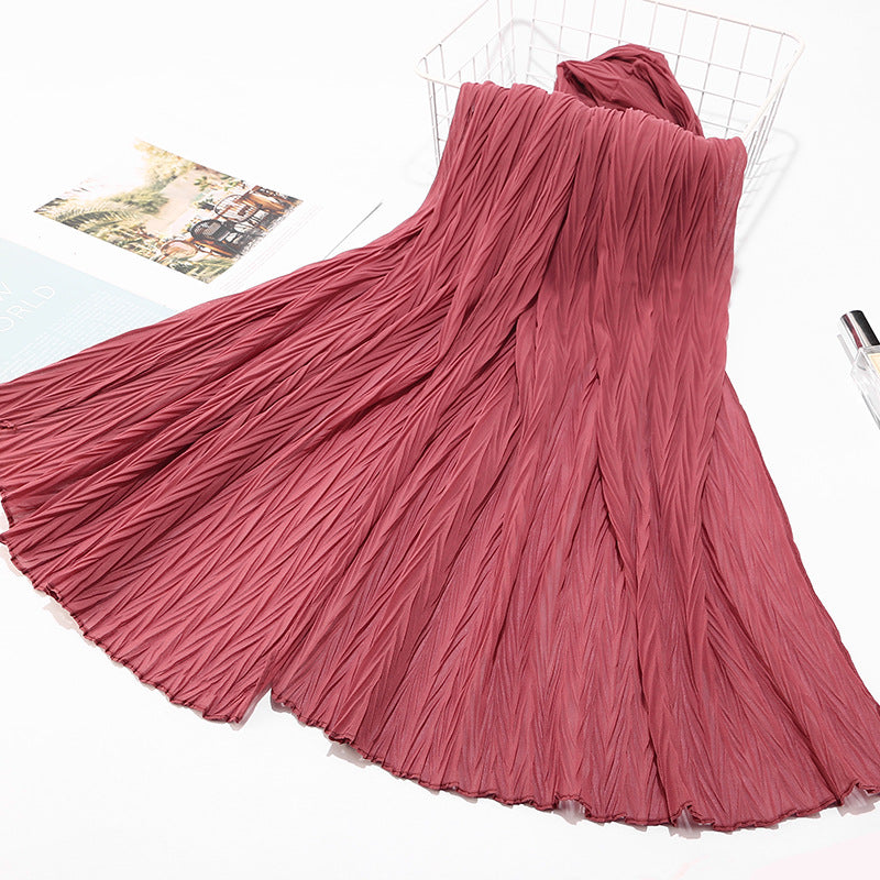 Inner Hijab Under Scarf Long Dubai Pleated Chiffon Hijabs Scarfs 2020 Scarves Muslim
