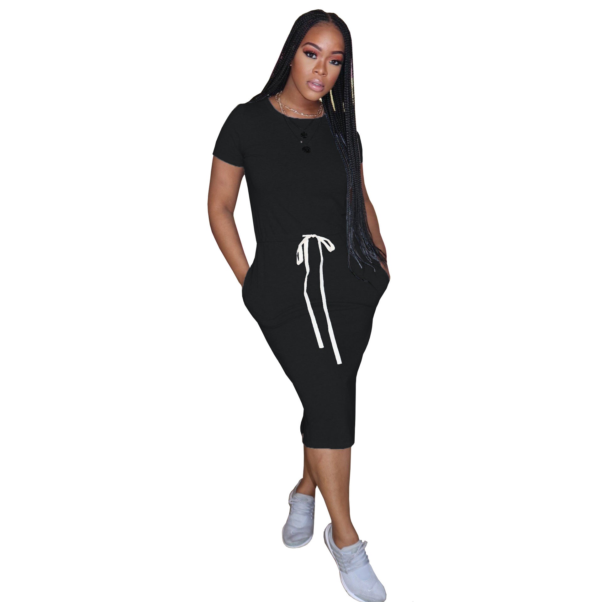 New Arrivals Women Dresses Summer Clothing Casual+Dresses Midi T Shirt Dress