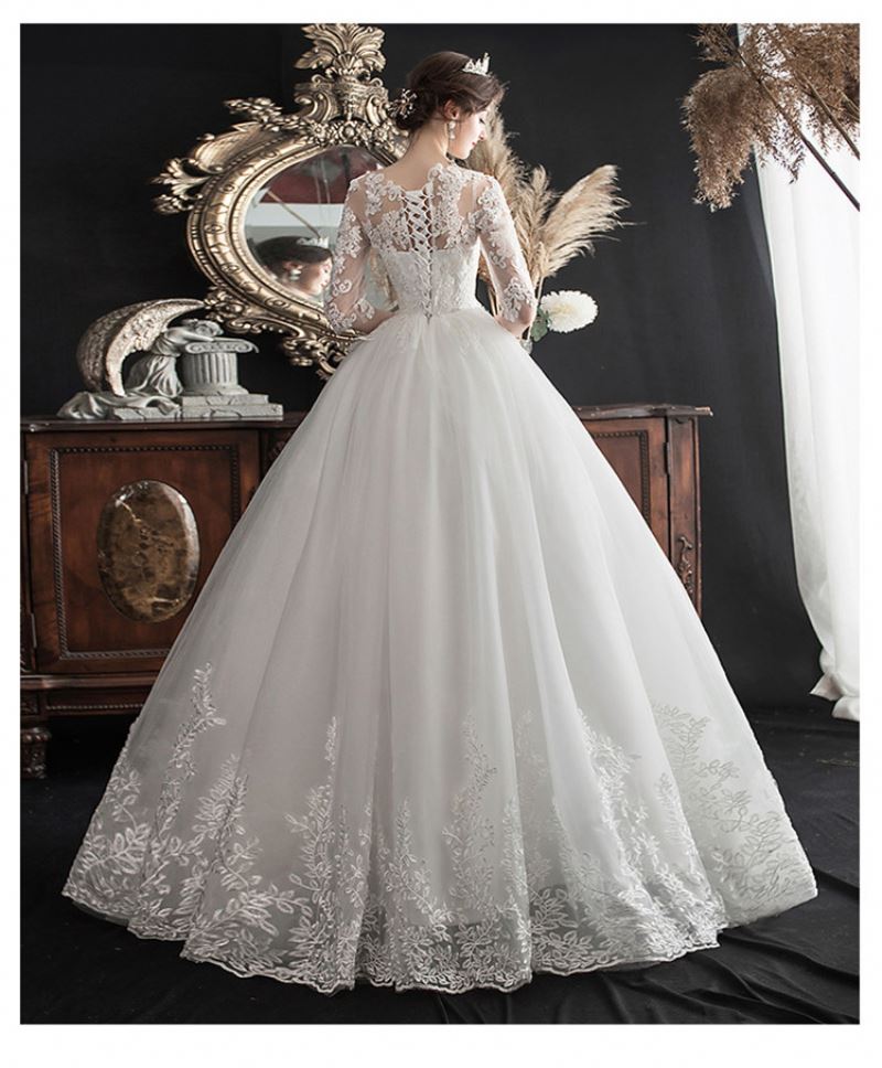 Women Hot Selling Luxury Design Floor Length White Wedding Dress Bridal Gown for Women Wedding Dresses - My Store