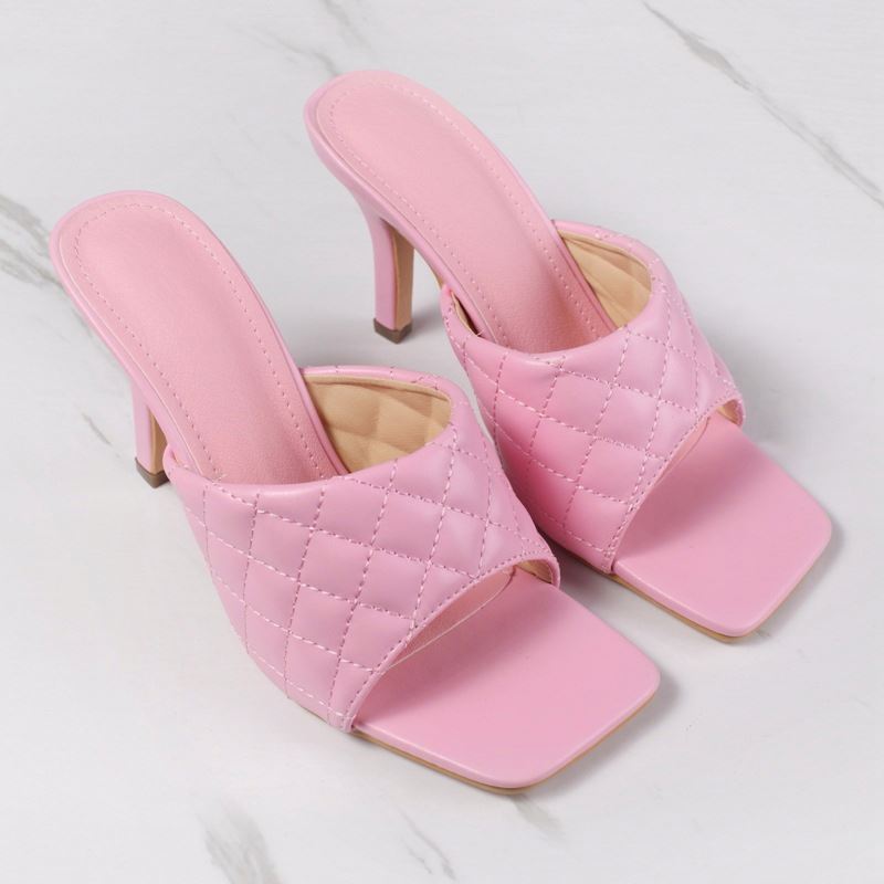 Classic Stiletto Heel Ladies Sandals Individual Heels Square-Toe Solid Shoes Women