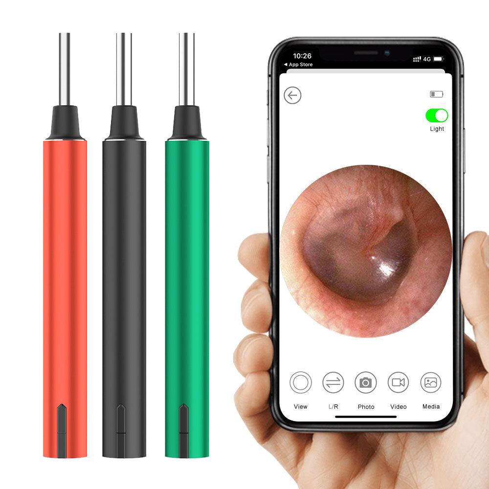 Personal Care Plastic Ear Spoon With Camera Aluminum Ear Wax Cleaning Kit Digital Earwax Removal Wireless