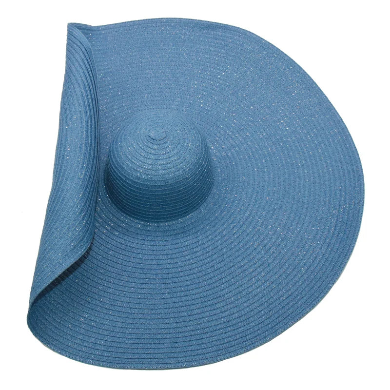 Super Bigger Brim Wide Straw Hats for Women Foldable Paper Beach Hat Summer Sun UV Hats Stage Cap Dropshipping Wholesale
